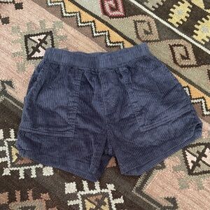 TINY WHALES - Dark Navy/ Gray Corduroy Shorts (Runs small)